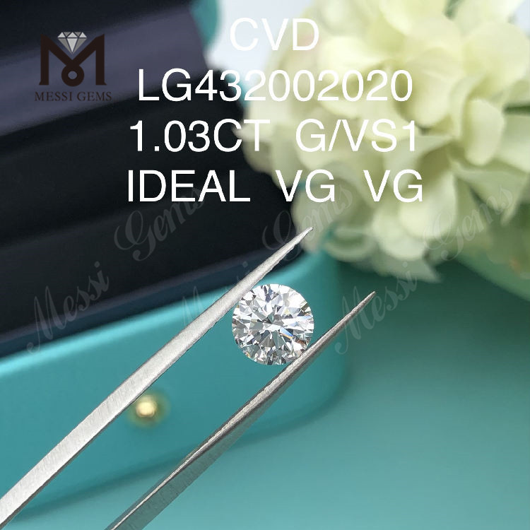 1,03 Karat G/VS1 CVD Runder, im Labor gezüchteter Diamant