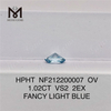 NF212200007 OV 1.02CT VS2 2EX FANCY LIGHT BLUE HPHT Diamant im Angebot