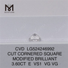 3,60 CT CVD SQ E VS1 VG VG Labordiamantladen Fabrikpreis