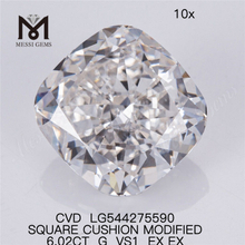 6,02 ct G VS1 billiger künstlicher Diamant im quadratischen Kissenschliff, 6 ct weiß, lose, größter Labordiamant auf Lager 
