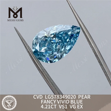 4,21 CT VS1 VG EX PEAR FANCY VIVID BLUE billige, im Labor hergestellte Diamanten CVD LG578349020