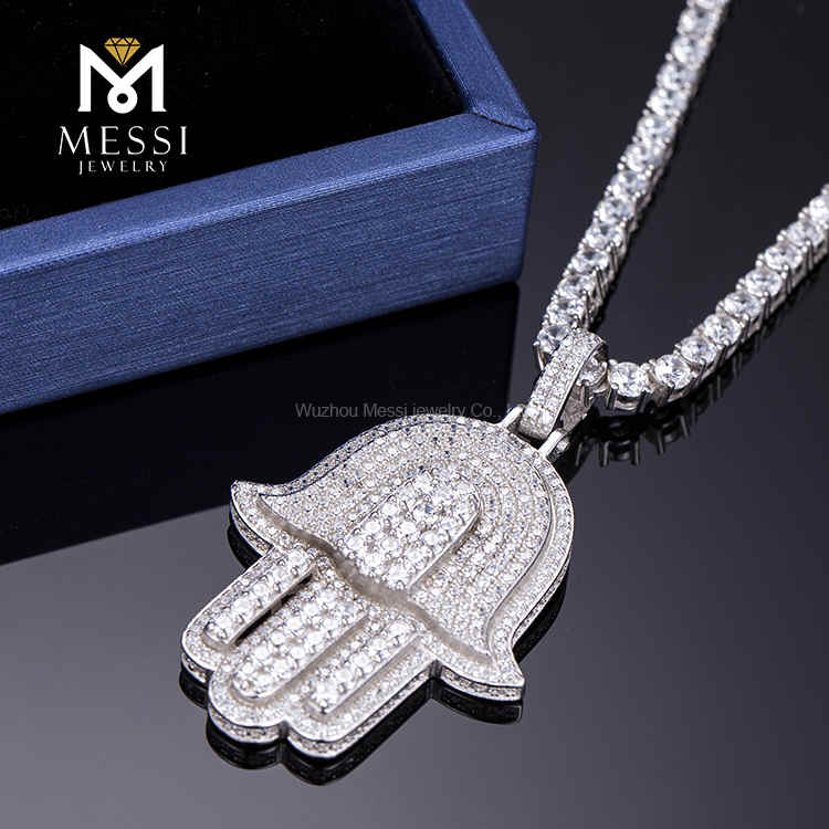 Moissanit Diamant Iced Out Hip Hop Anhänger Iced Out Herrenkette