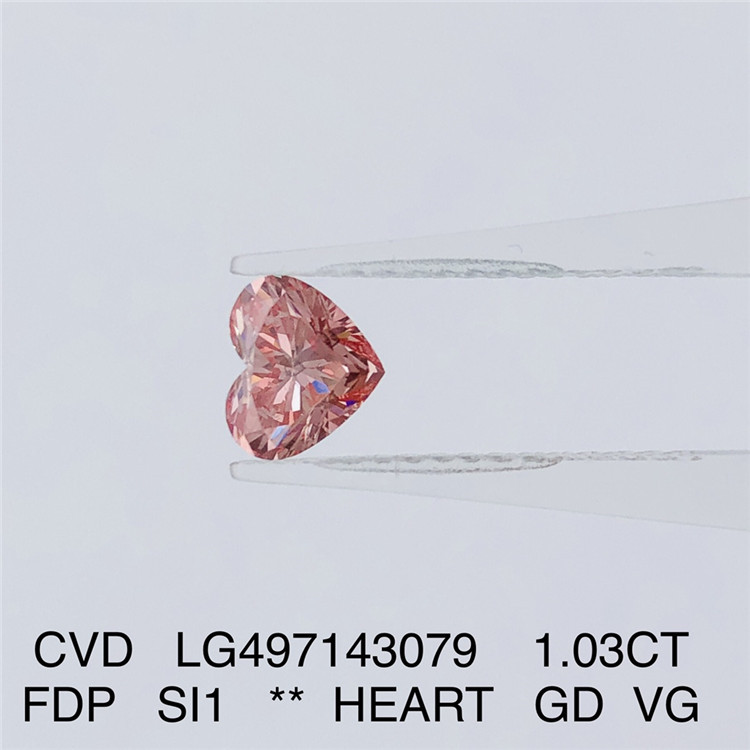 1,03 CT FANCY DEEP PINK SI1 HEART GD VG Labordiamant CVD LG497143079