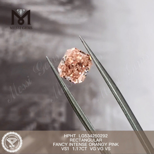 1,17 ct RECHTECKIGE synthetische Diamanten rosa Farbe HPHT Orange Pink lose Labordiamanten LG534250292