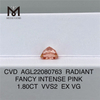 1,80 CT VVS2 EX VG Radiant Großhandel Labordiamanten Pink FANCY INTENSE PINK Diamant CVD AGL22080763 