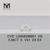 5,06 CT E VS1 HS, bester Diamant, iGI-zertifizierter nachhaltiger Luxus, Messigems CVD LG608398801 