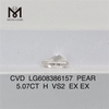 5,07 CT PEAR H VS2, vom IGI-Labor erstellte Diamanten, IGI-zertifizierte Brillanz, Messigems LG608386157 