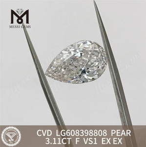 3,11 CT F VS1 PEAR Cvd Loose Diamond Nachhaltige Eleganz für Designer丨Messigems CVD LG608398808