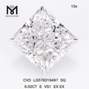 6,02 CT SQ E VS1 EX EX größter im Labor hergestellter Diamant CVD LG578319497