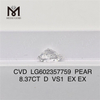 8,37 KT D VS1 PEAR 8 ct im Labor gezüchteter CVD-Diamant, ethisch und erschwinglich. LG602357759丨Messigems