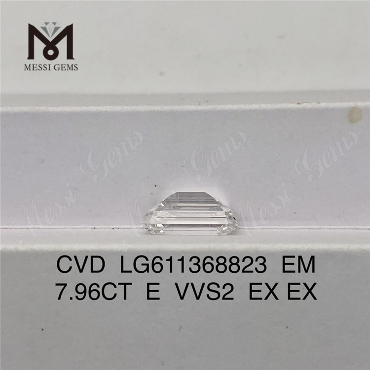 7,96 CT E VVS2 Smaragdschliff, Diamantlabor CVD LG611368823丨Messigems \t