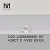 4,59 ct D VVS2 EX EX OV 4,5 ct CVD loser Diamant LG595394635