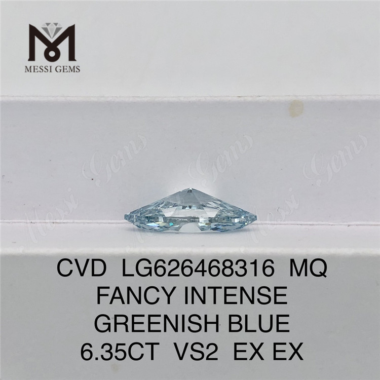 6,35 CT FANCY INTENSE GREENISH Blau gewachsene Diamanten MQ CVD LG626468316丨Messigems